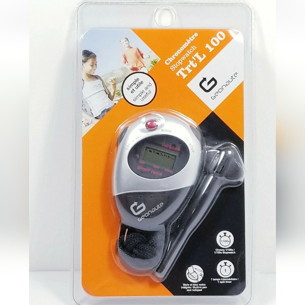 Geonaute Chronometre Handheld Stopwatch Trt’L 100 Built In Pen & Notepad